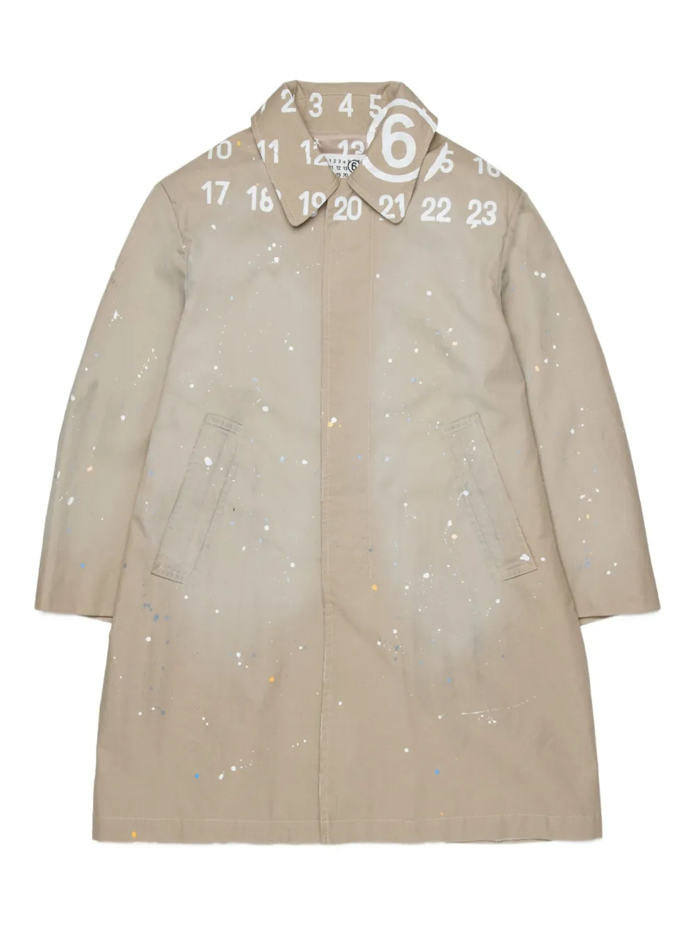 MM6 Maison Margiela Kids Trenchcoat mit Farbklecks-Print - Braun
