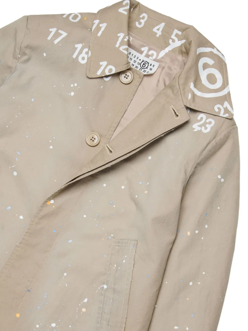 MM6 Maison Margiela Kids Trenchcoat met print Bruin