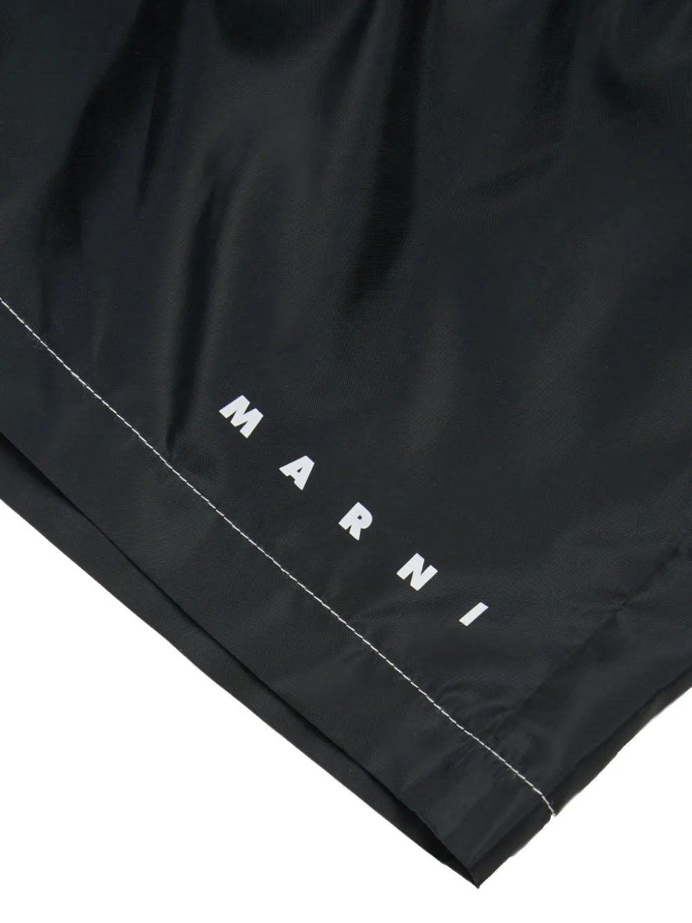 Marni Kids Zwembroek met logoprint en zak Zwart