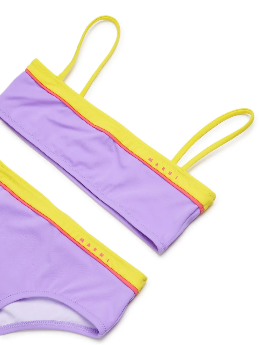  Marni Kids Contrasting-trim Logo-print Bikini - Purple 