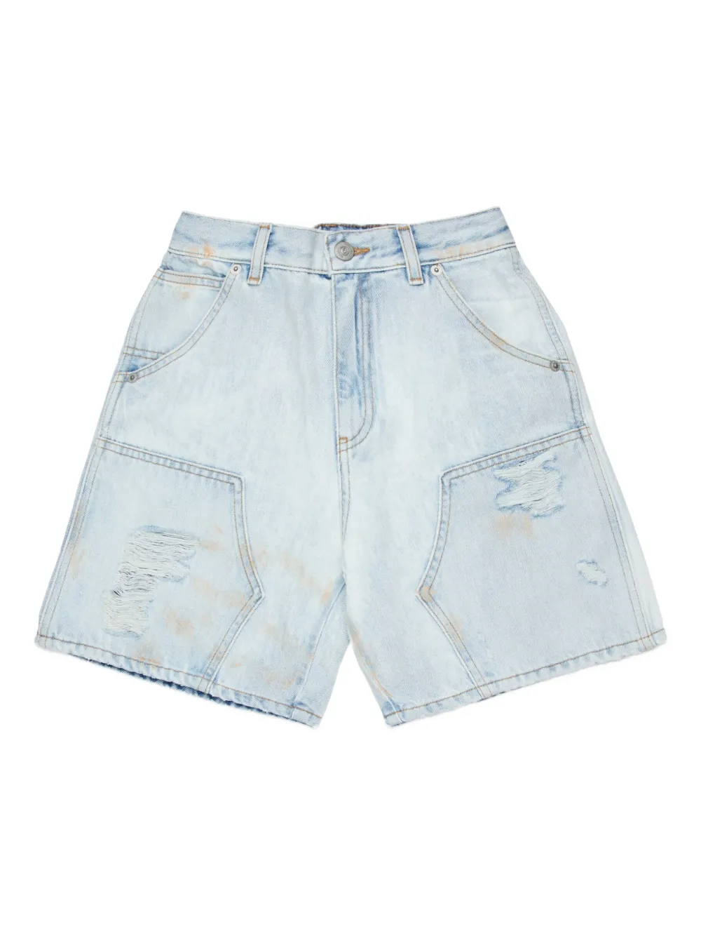MM6 Maison Margiela Kids Gürtelschlaufen-Jeans-Shorts - Blau