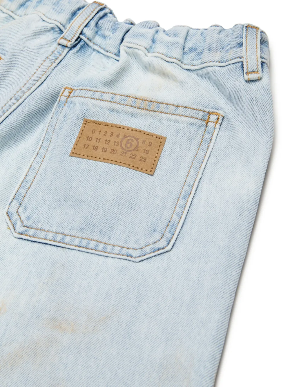MM6 Maison Margiela Kids Spijkershorts met riemlussen Blauw