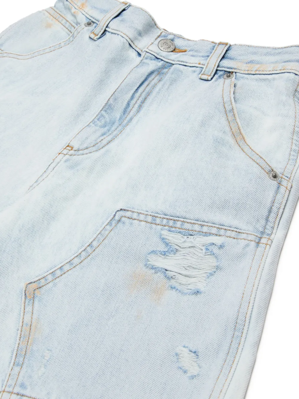 MM6 Maison Margiela Kids Spijkershorts met riemlussen Blauw