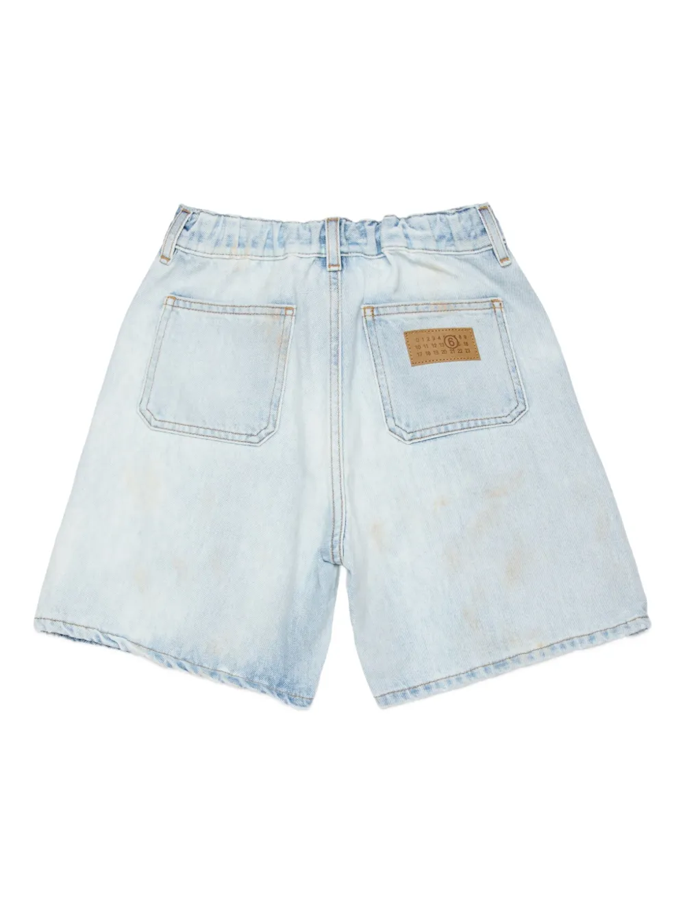 MM6 Maison Margiela Kids Spijkershorts met riemlussen Blauw