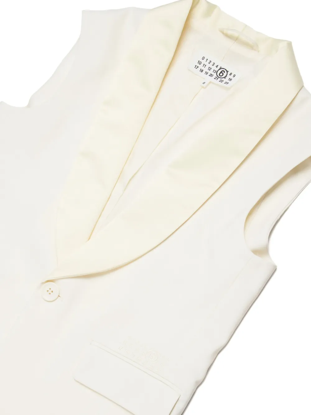 Mm6 Maison Margiela Shawl-collar Waistcoat In White