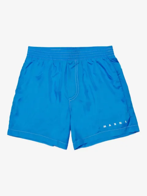 Marni Kids logo swim shorts