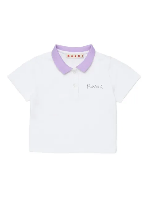 Marni Kids embroidered collar polo shirt