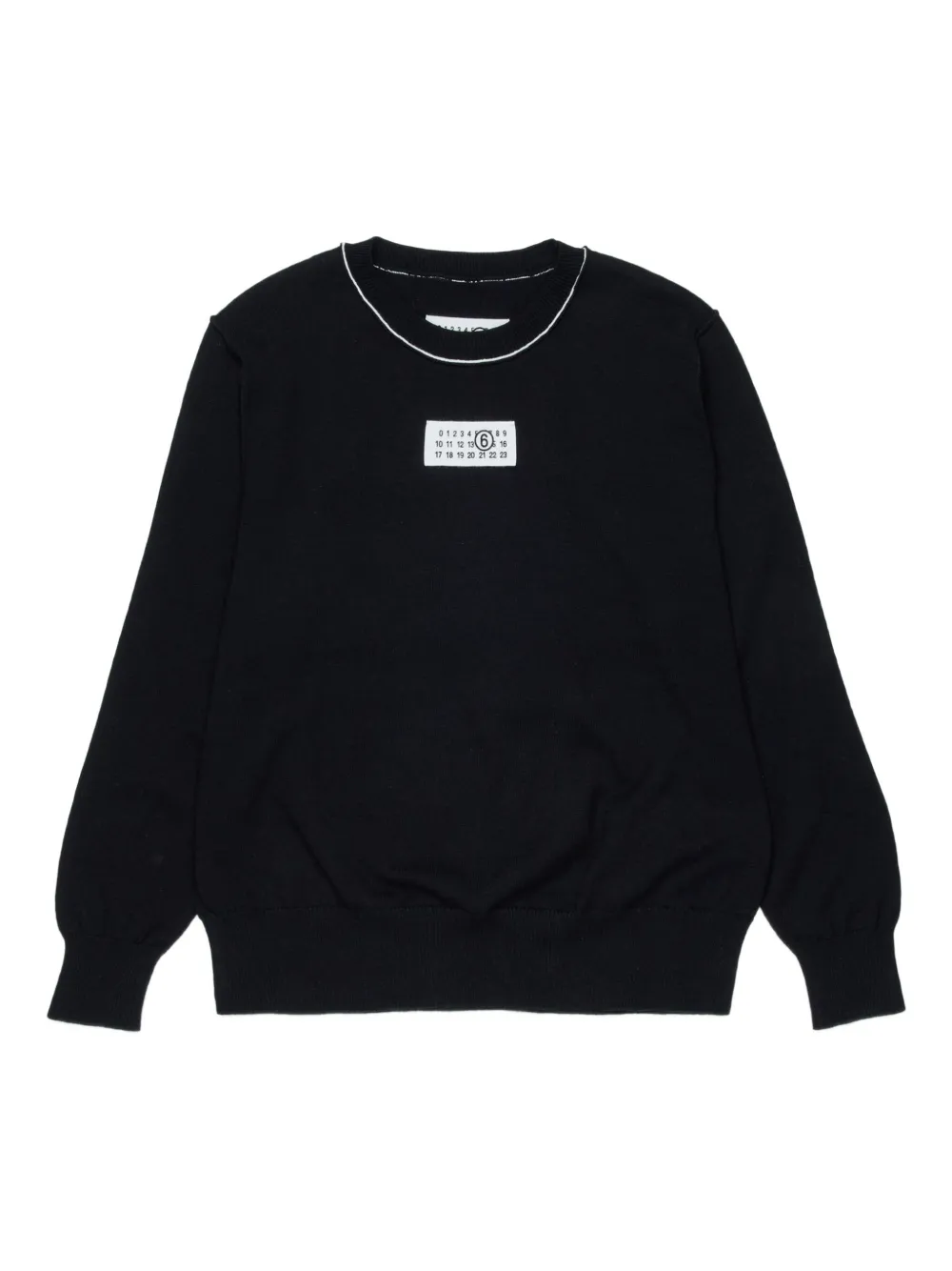 MM6 Maison Margiela Kids アップリケトリム ニットウェア - ブラック MM6 Maison Margiela Kids アップリケトリム ニットウェア - ブラック