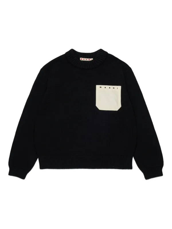 Marni Kids パッチポケット セーター | ブラック | FARFETCH JP