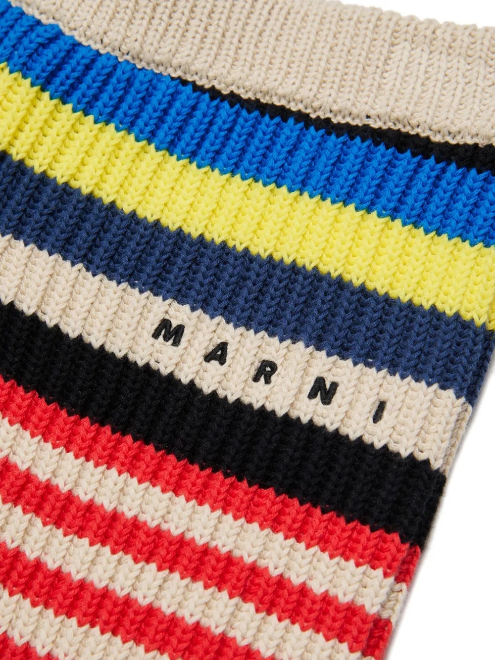 Marni Kids Gestreepte gebreide shorts Beige