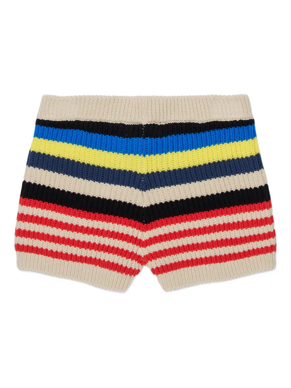 Marni Kids Gestreepte gebreide shorts Beige