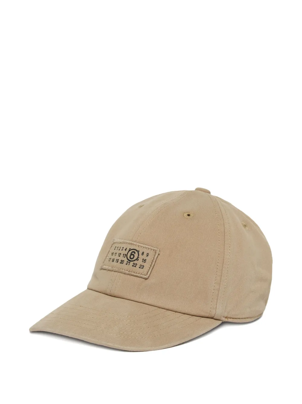 MM6 Maison Margiela Kids Cappello da baseball con applicazione logo - Toni neutri