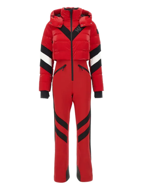 Mackage Removable-hoodie Quilted-effect Ski Suit in Red
