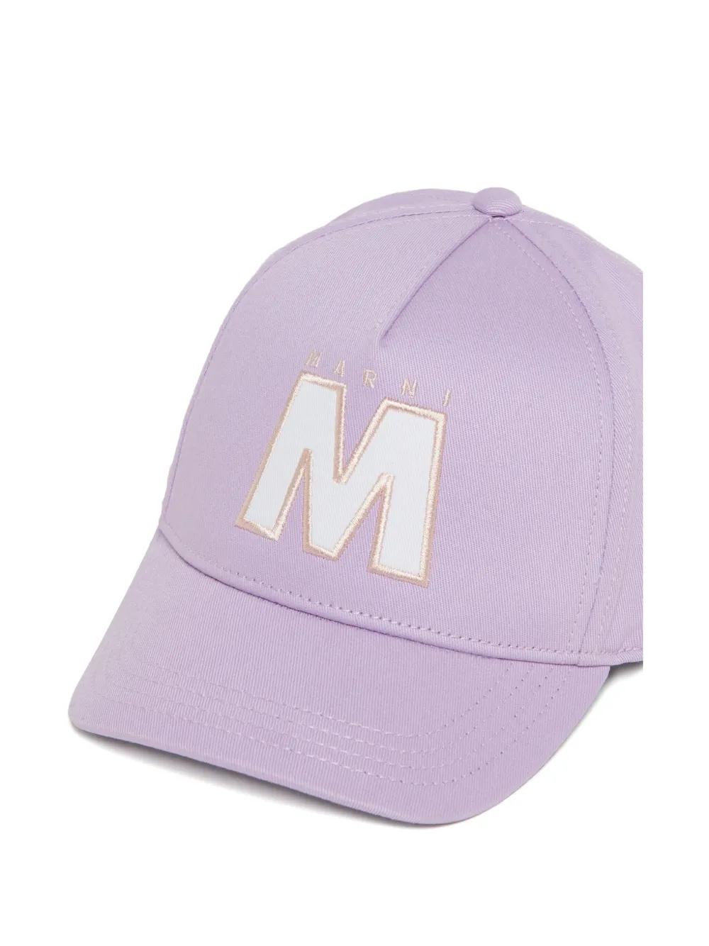 Marni Kids Cappello da baseball con ricamo - Viola