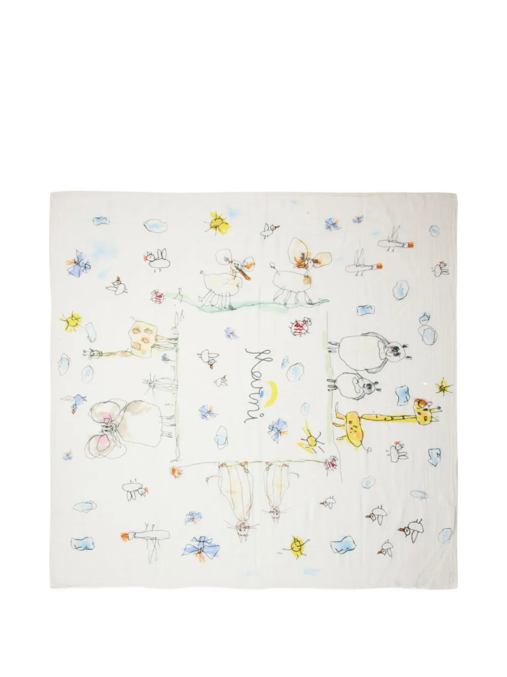 Marni Kids Set coperte con stampa animali - Bianco
