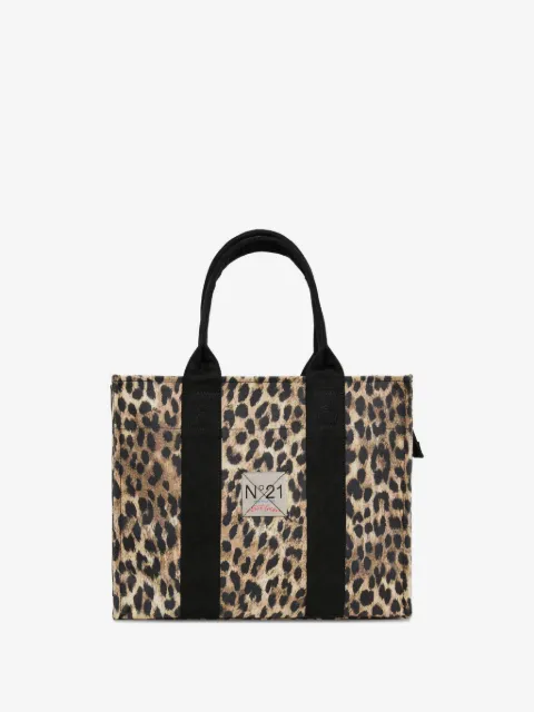Nº21 Kids leopard-print top-handle tote bag