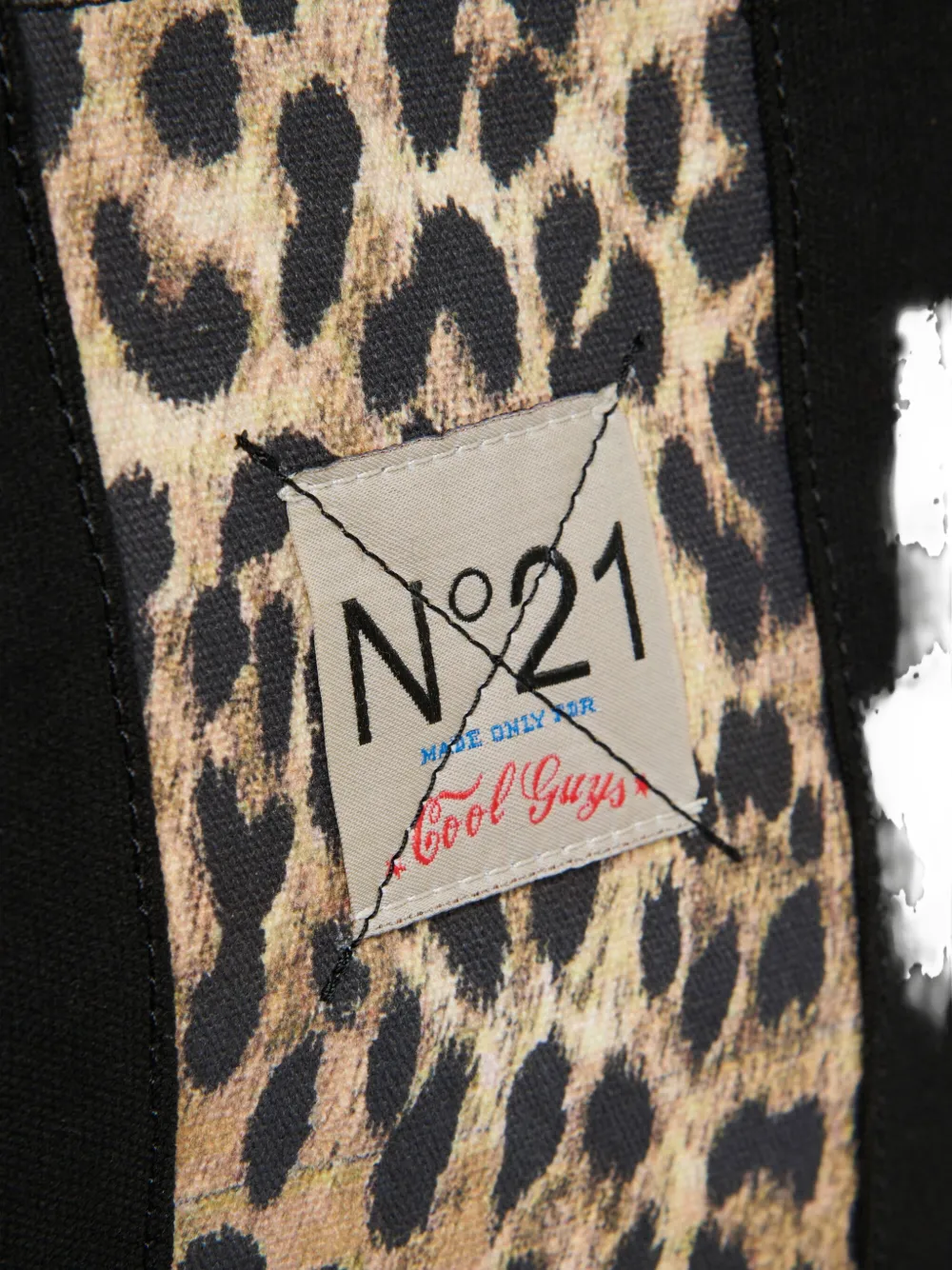 Nº21 Kids Shopper met luipaardprint en handvat Beige