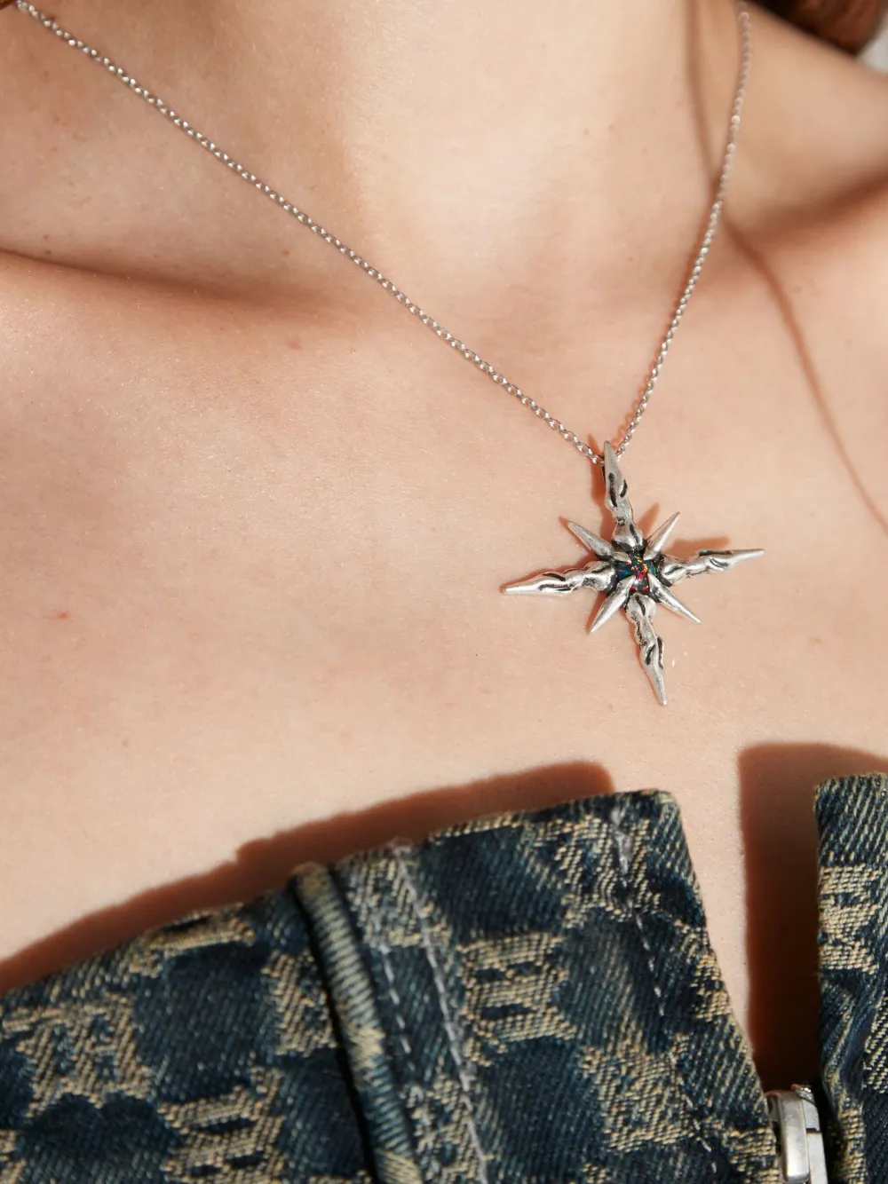 Misbhv Goa Mystical Sun-pendant Necklace In Silver