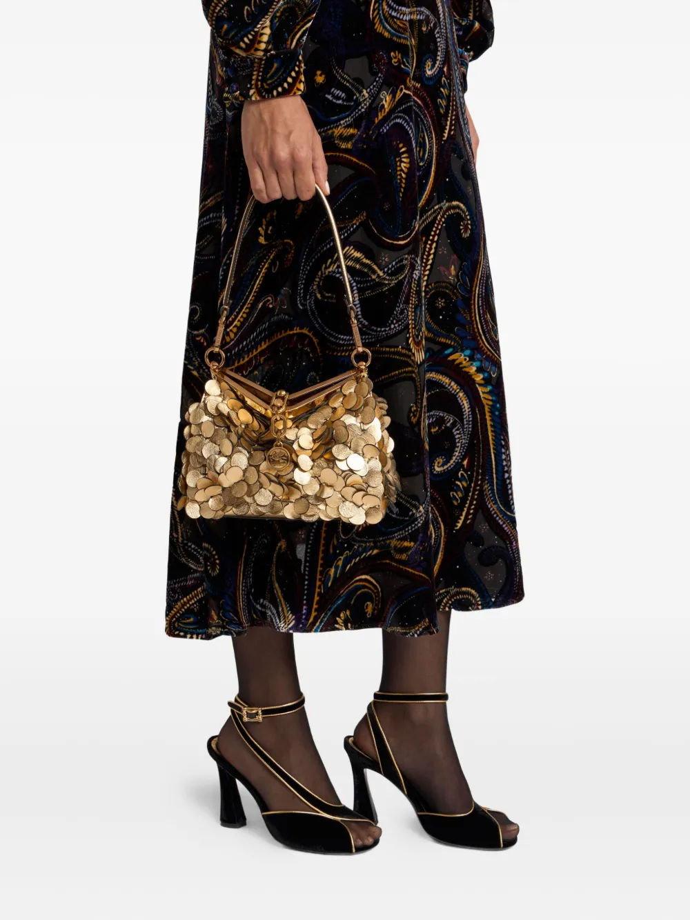 ETRO Vela kleine schoudertas met pailletten - Goud