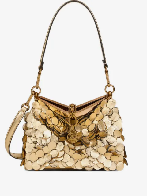 ETRO small leather Vela bag with laminated sequins