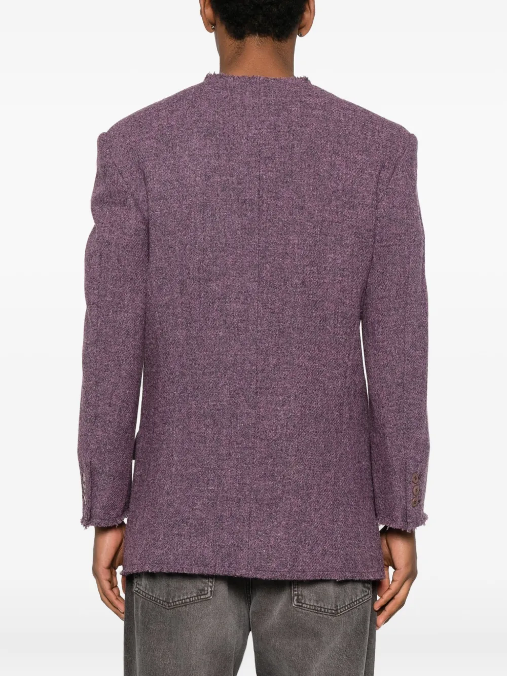 Magliano Tweed Button-fastening Jacket In Purple