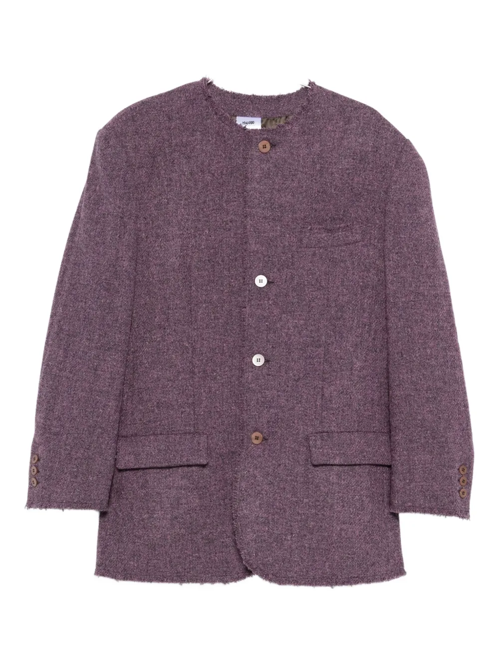 Magliano Tweed Button-fastening Jacket In Purple