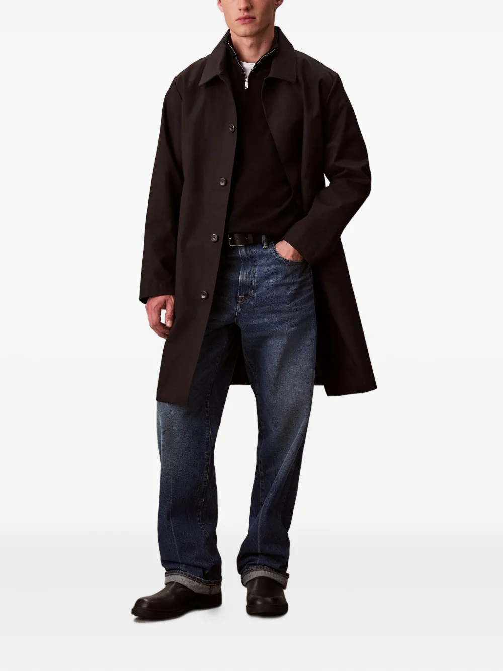 Calvin Klein Trui met rits - Zwart