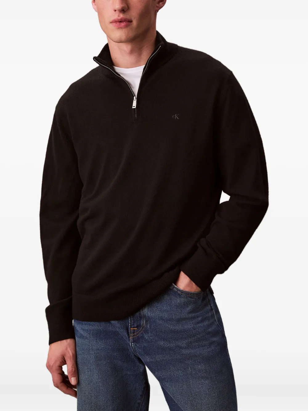 Calvin Klein zip sweater | Black | Image 1