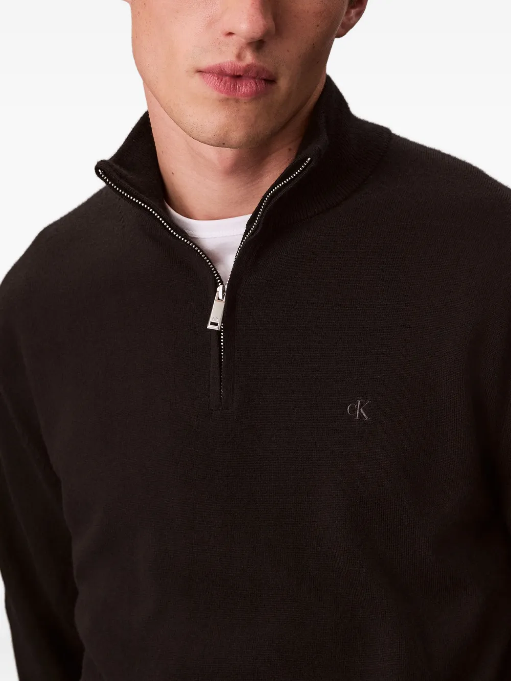 Calvin Klein Trui met rits Zwart