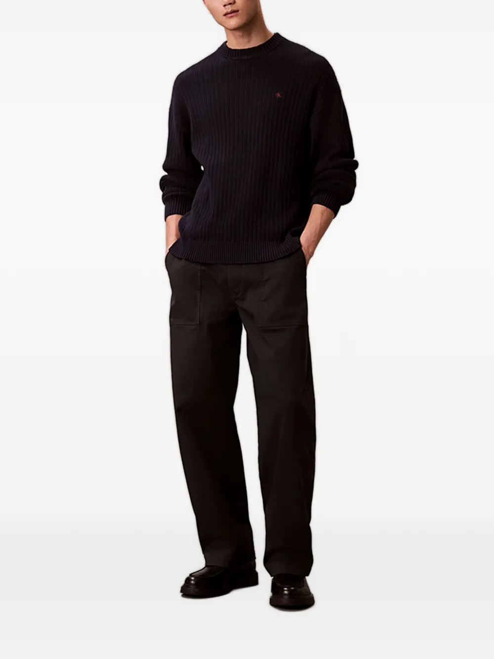 Calvin Klein Jeans Geribbelde trui - Blauw