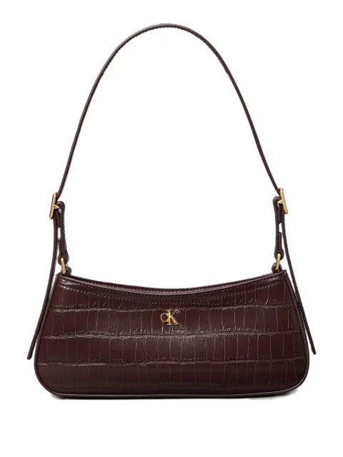 Calvin Klein small croc-embossed buckle shoulder bag
