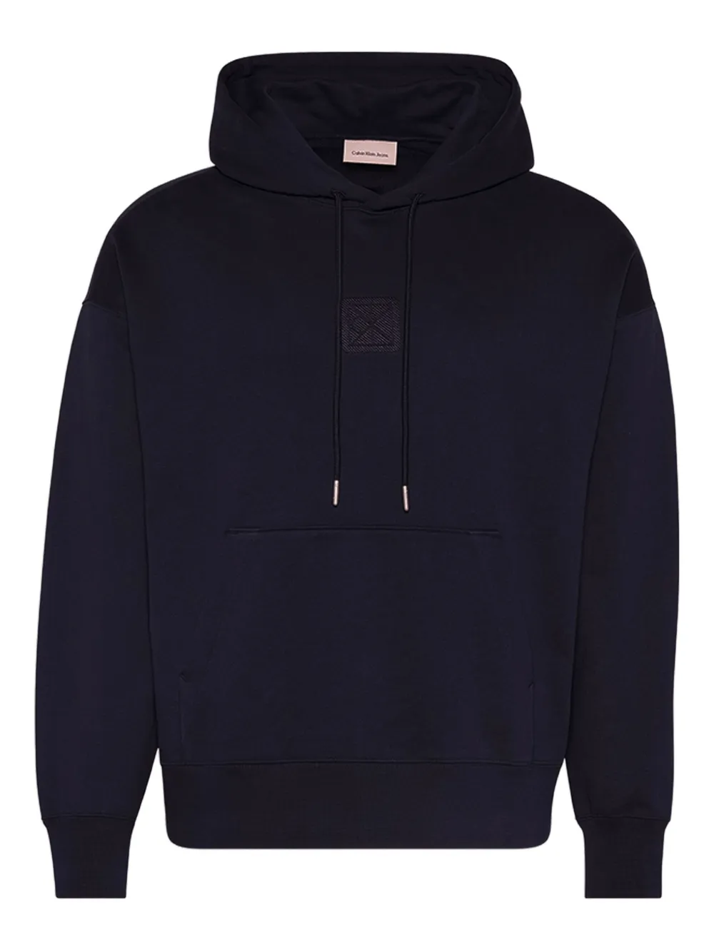 Calvin Klein Logo-detail Cotton Hoodie In Blue