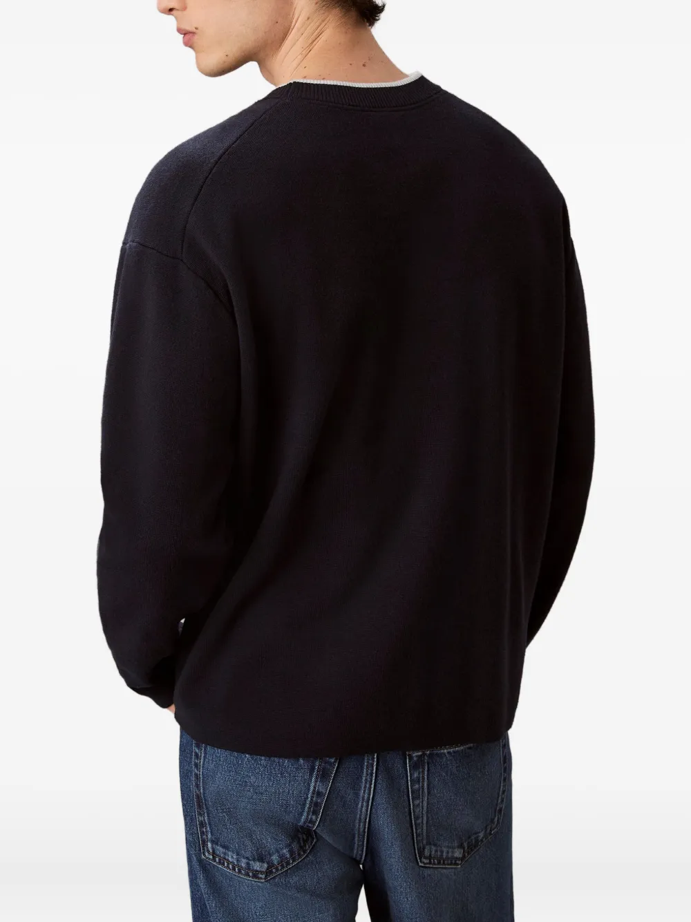 Calvin Klein Jeans Est.1978 Logo Crew-neck Knitwear In Blue