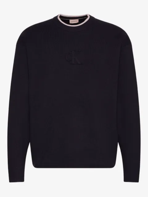 Calvin Klein Jeans suéter tejido con cuello redondo y logo