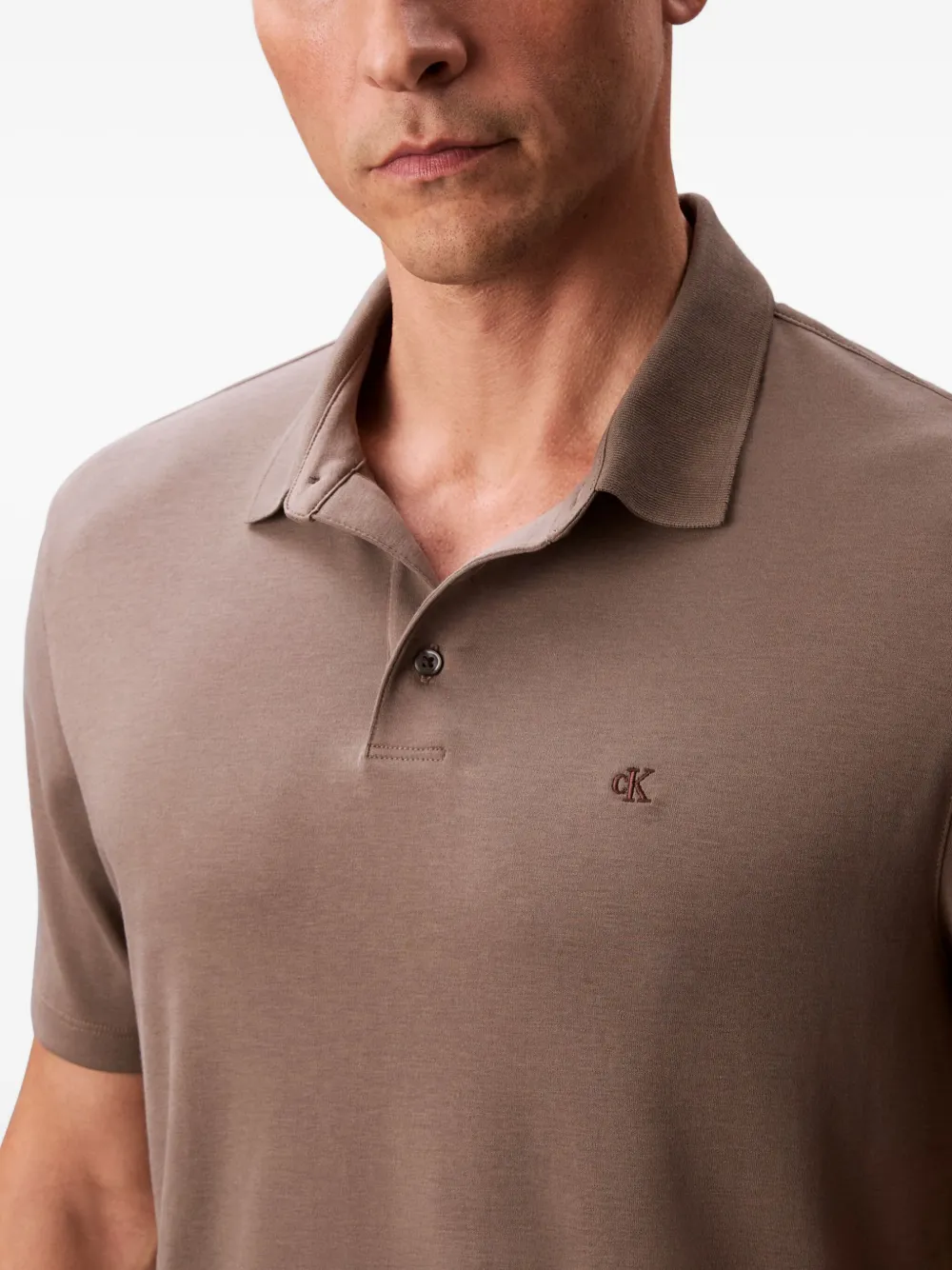 Calvin Klein Poloshirt met logo van knopen Bruin