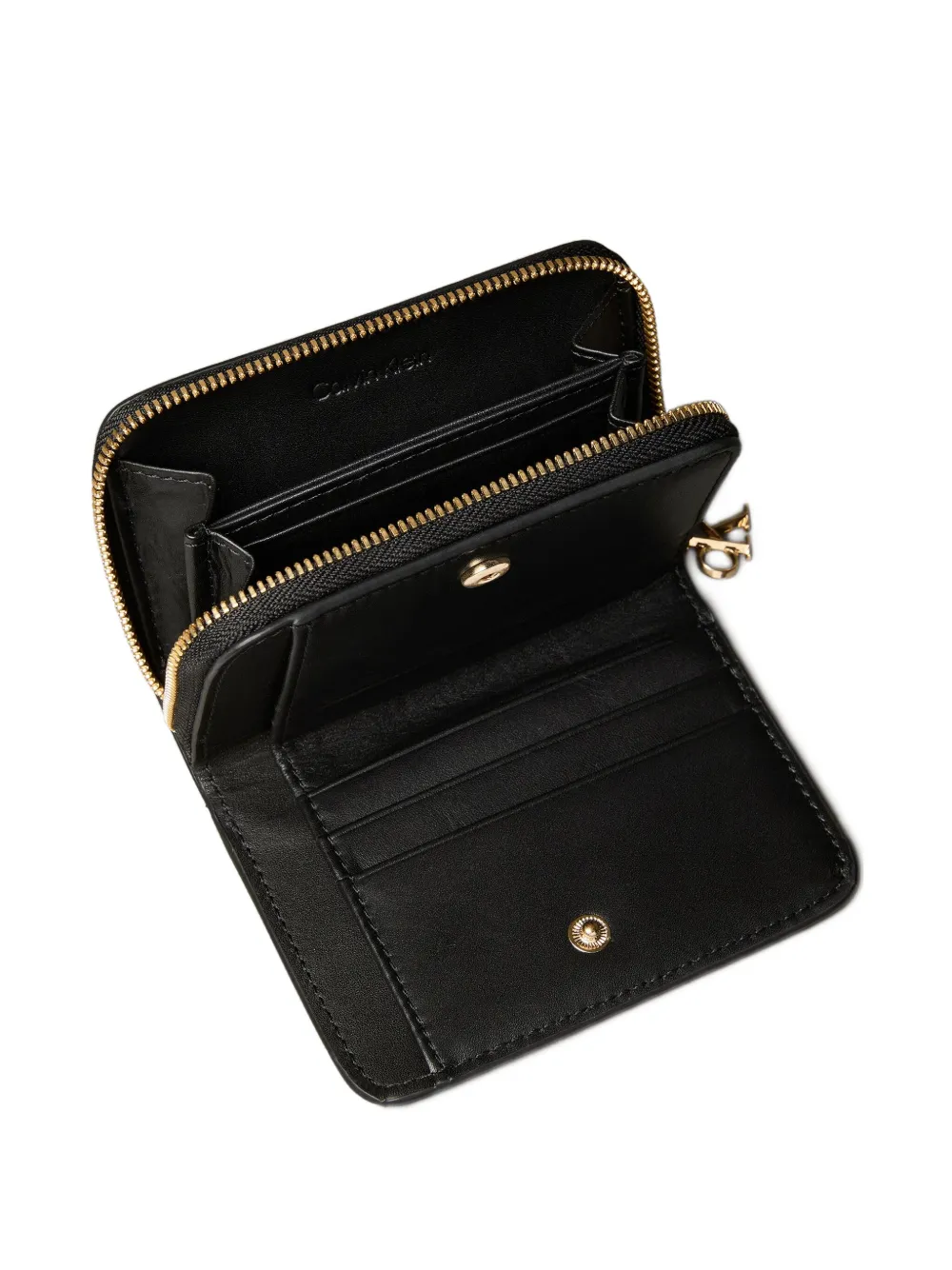 Calvin Klein Portemonnee met reliëf en rits Zwart