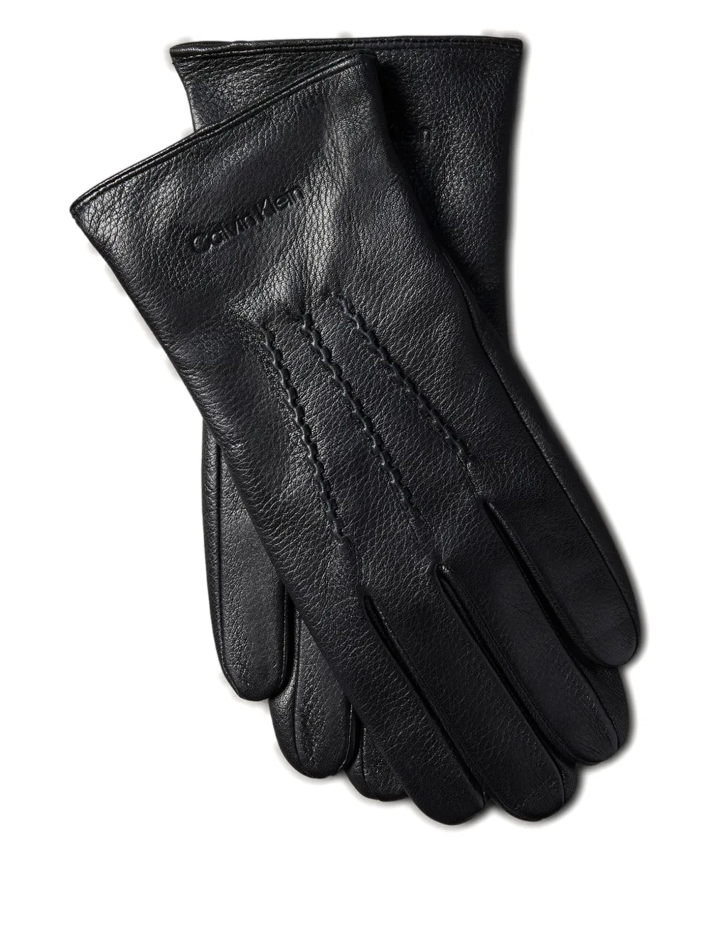 Calvin Klein touchscreen leather gloves | Black | Image 1
