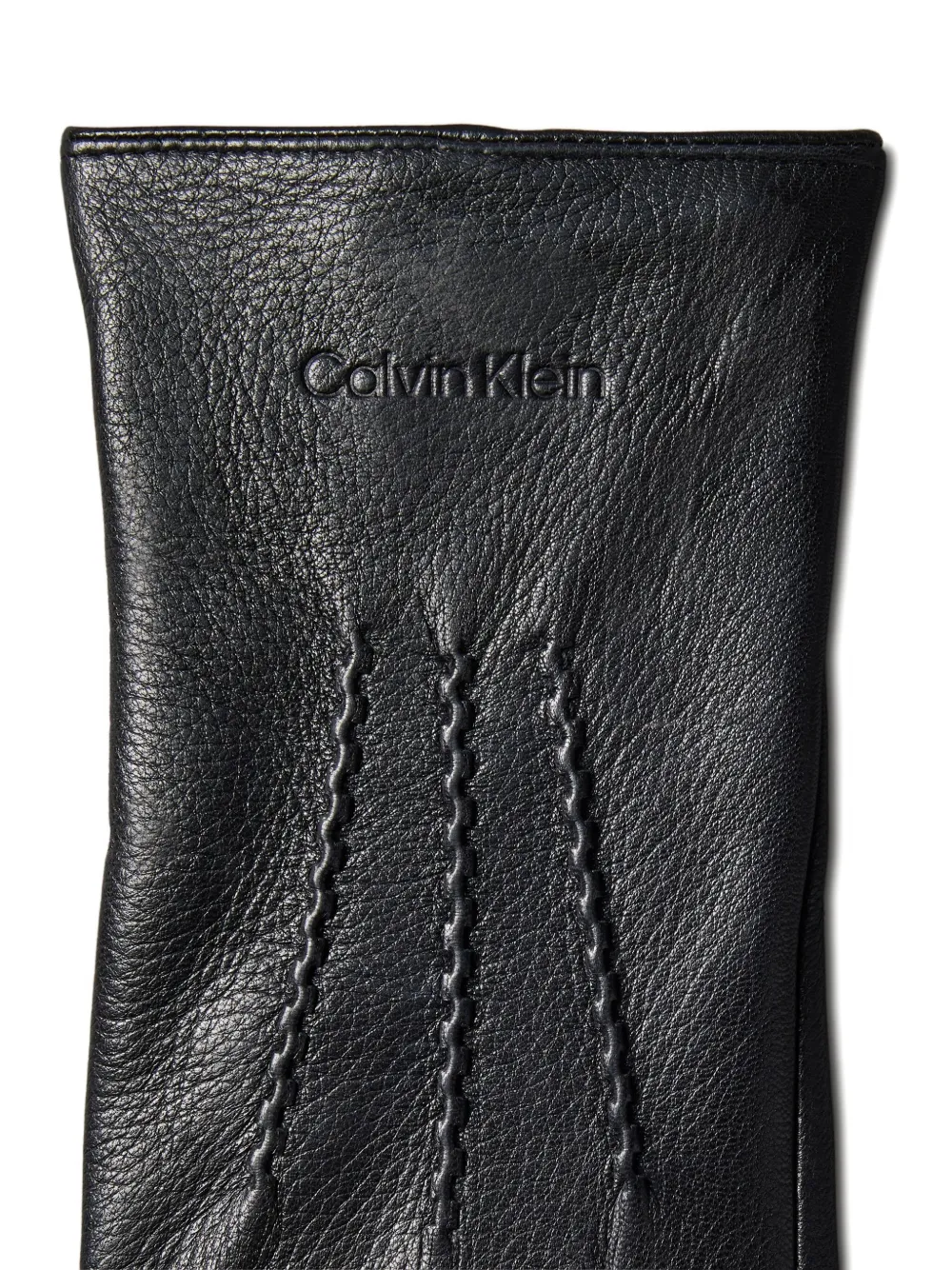 Calvin Klein Leren touchscreen handschoenen Zwart