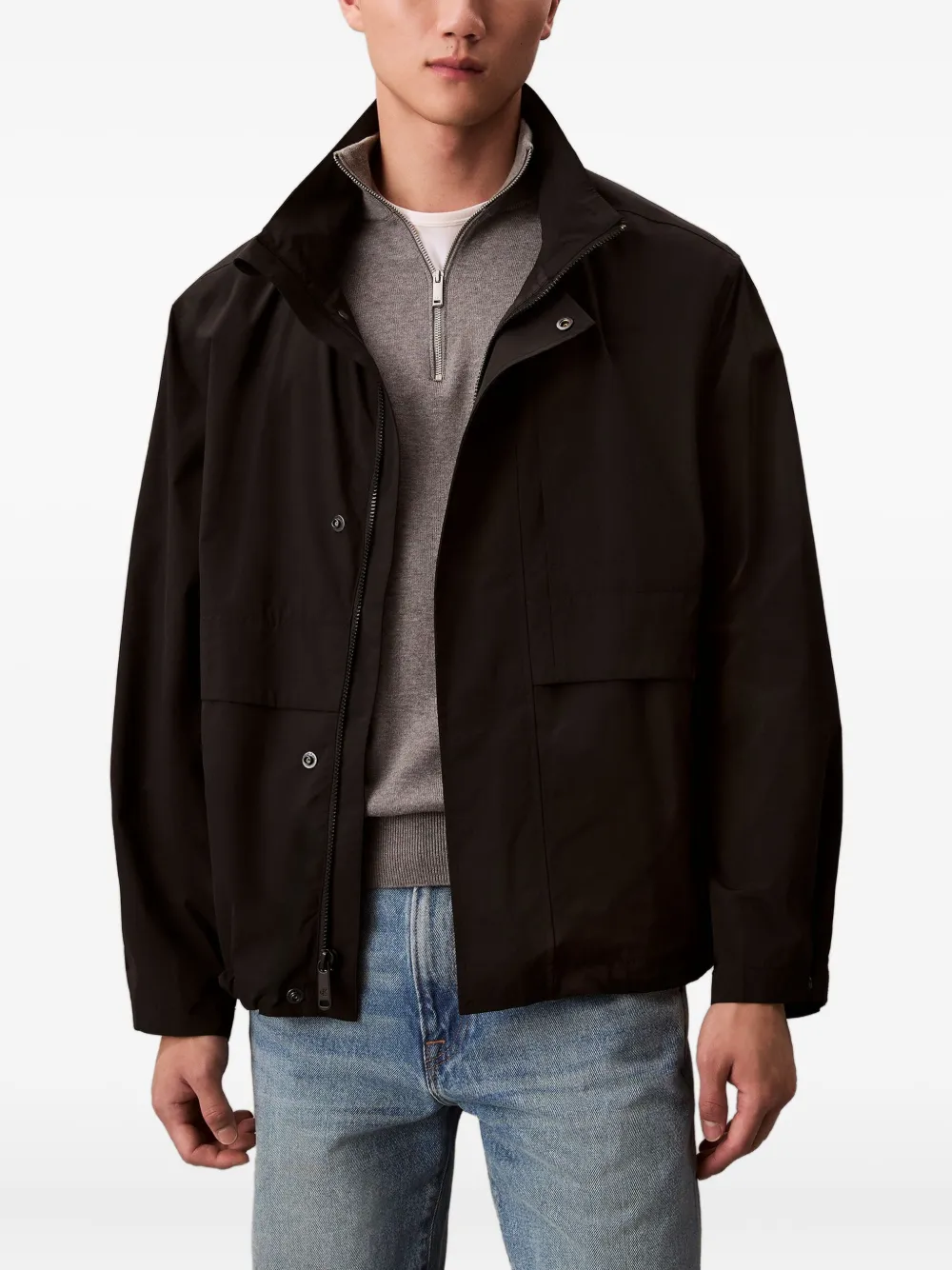 Calvin Klein Jeans Est.1978 Hooded Jacket In Brown