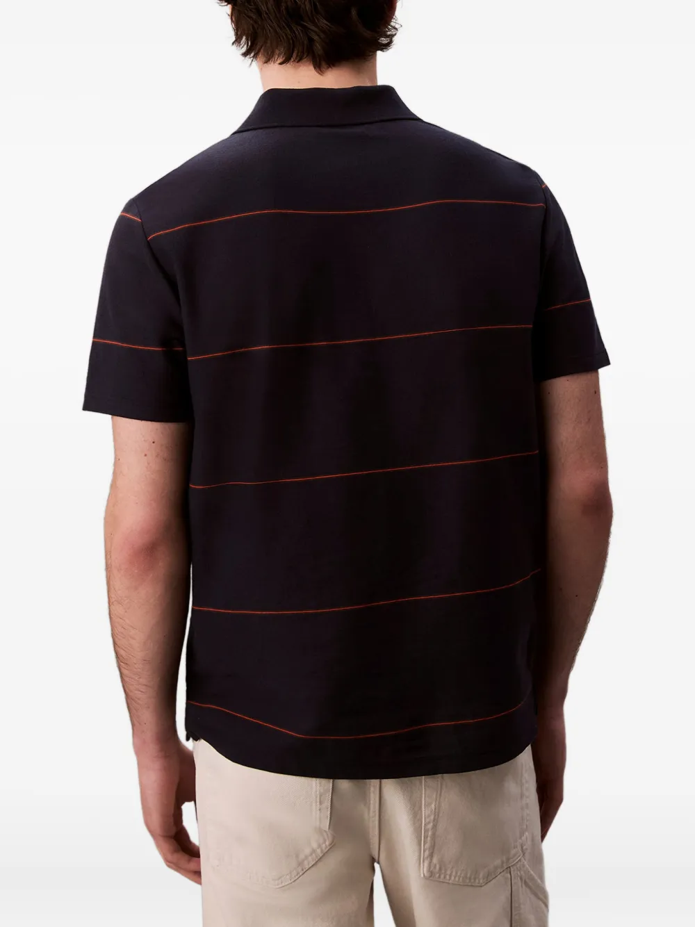 Calvin Klein Jeans Poloshirt met gestreept logo Blauw