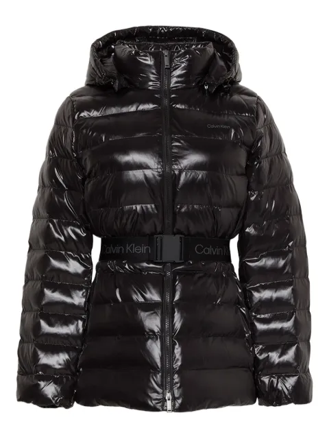 Calvin Klein hooded belted jacket