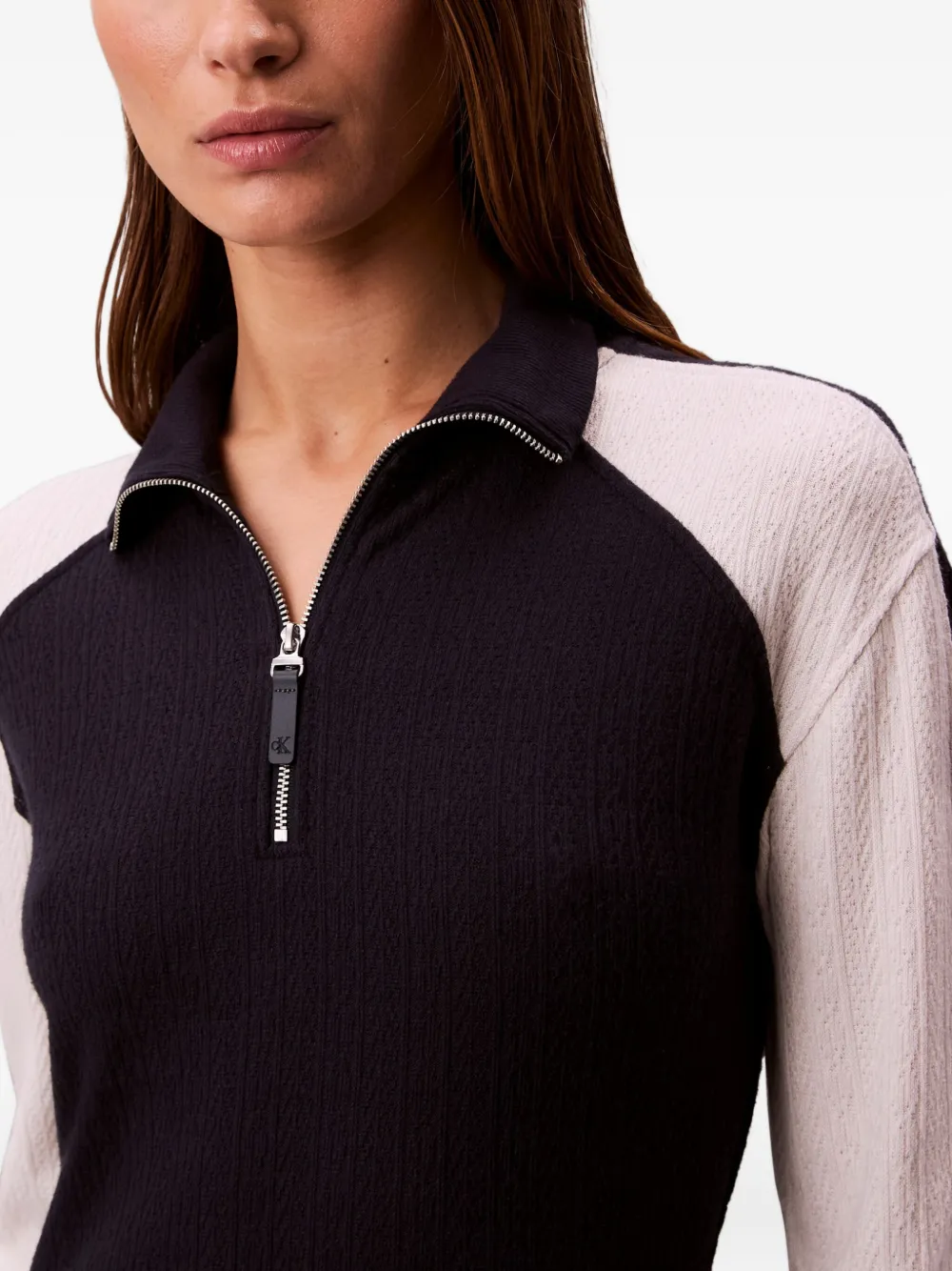 Calvin Klein Jeans Est.1978 Zip-up Long-sleeve Mini Dress In Blue