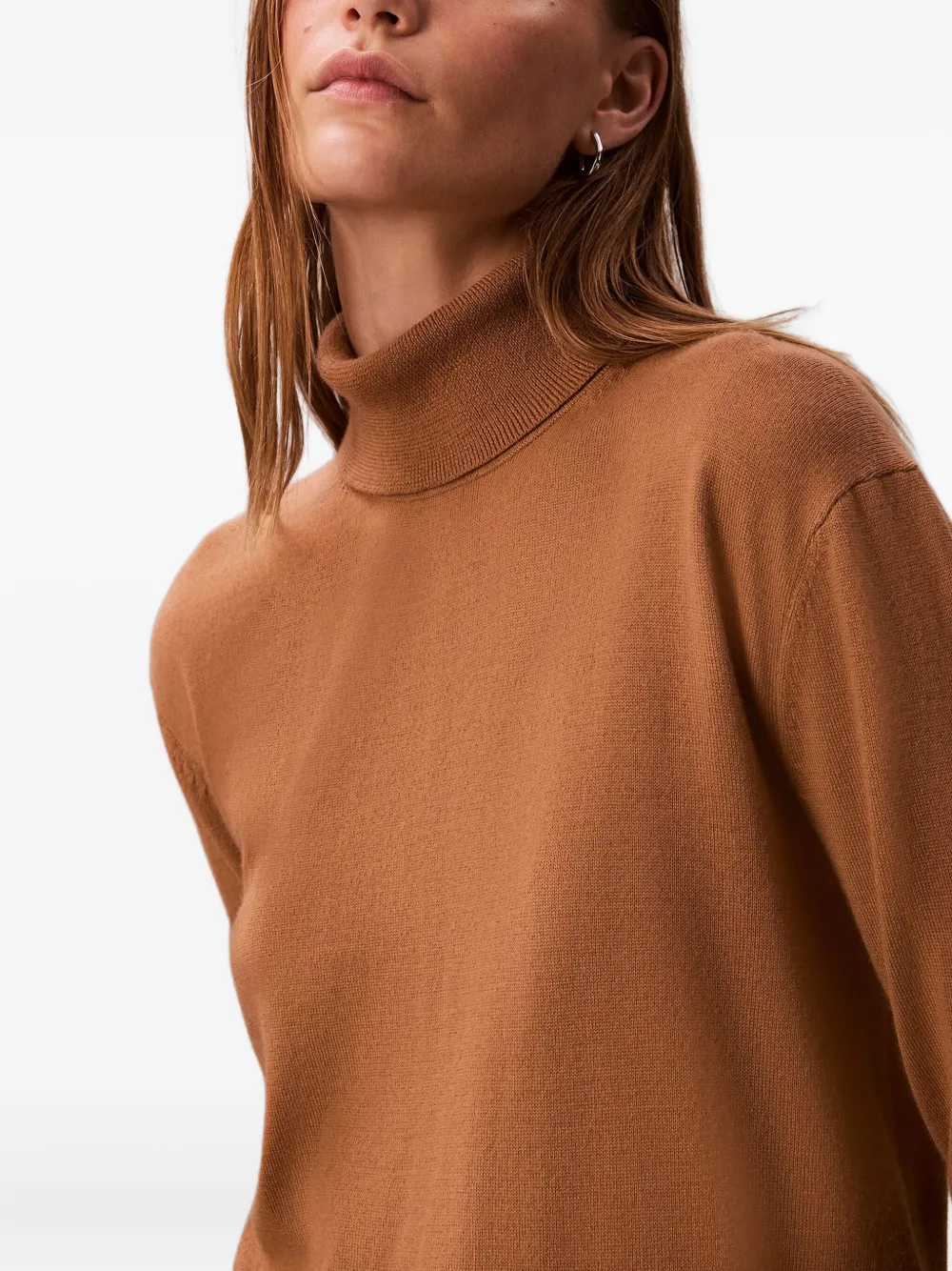 Calvin Klein Merino Wool Sweater In Brown