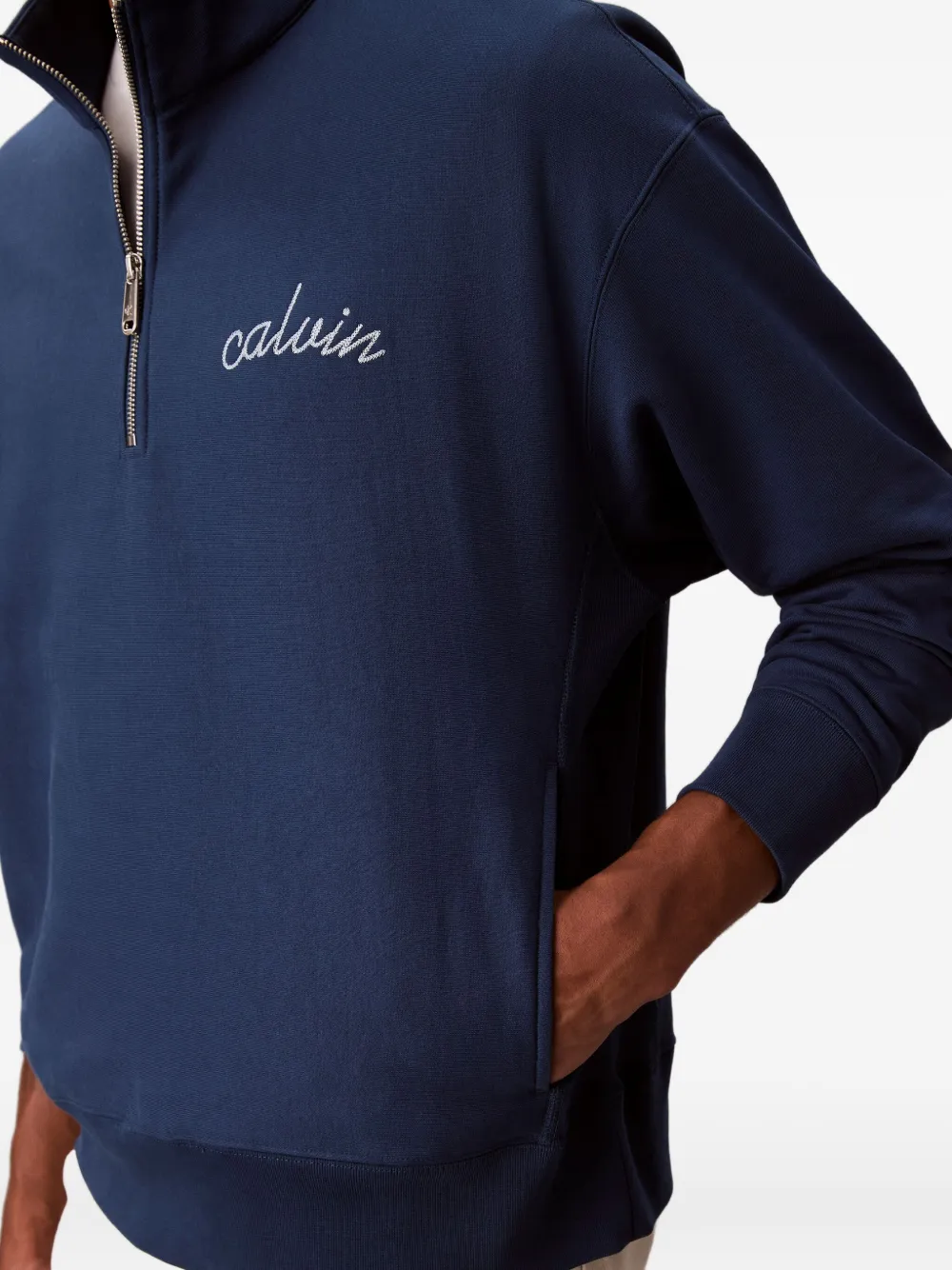 Calvin Klein Jeans Est.1978 Zipped Sweater In Blue
