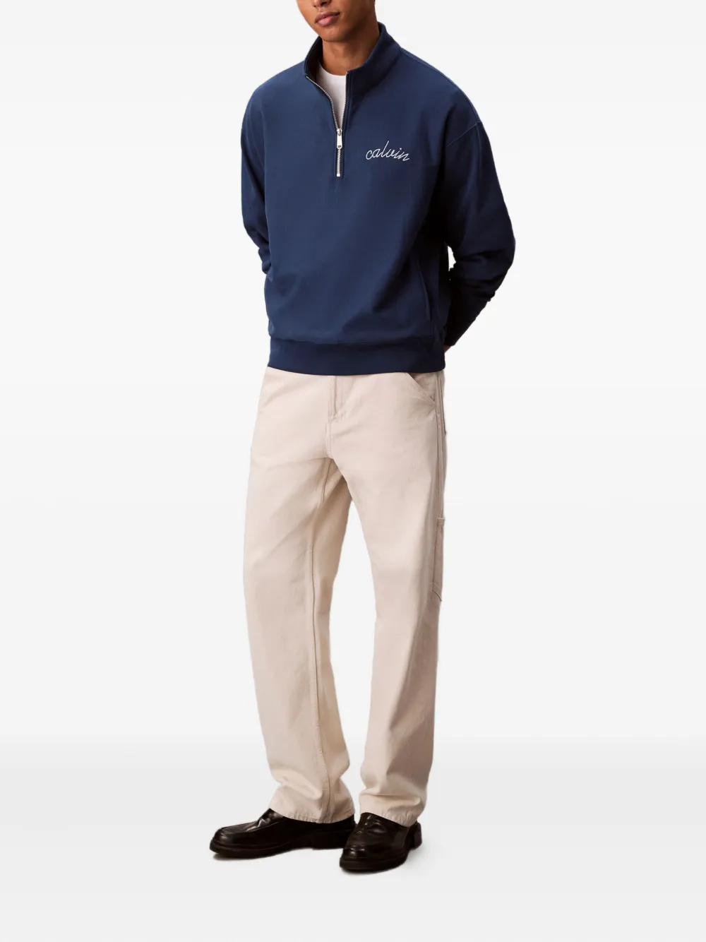 Calvin Klein Jeans Trui met rits - Blauw