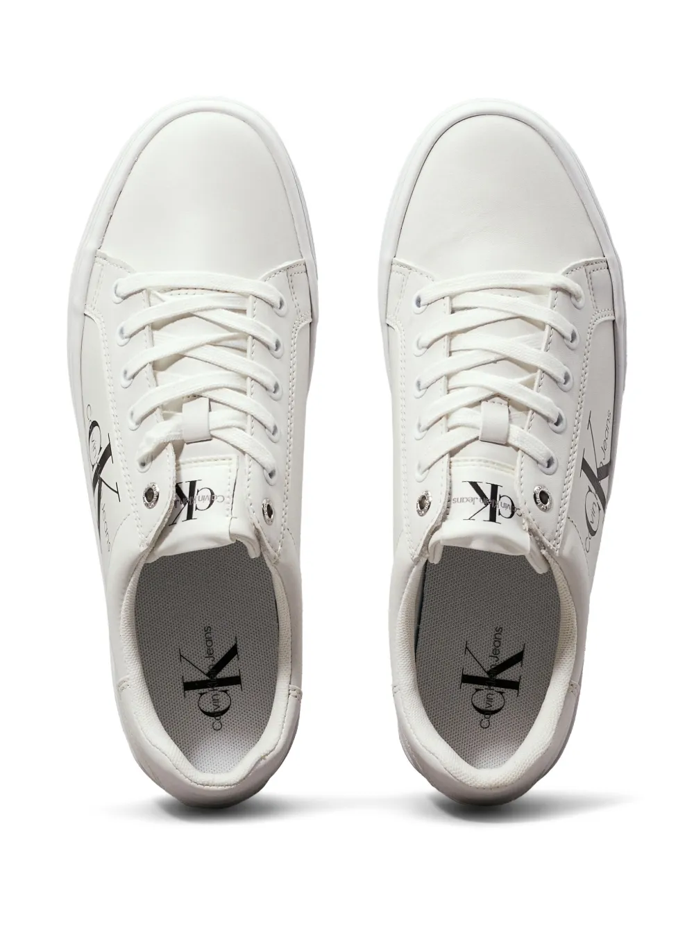 Calvin Klein Logo-print Sneakers In White