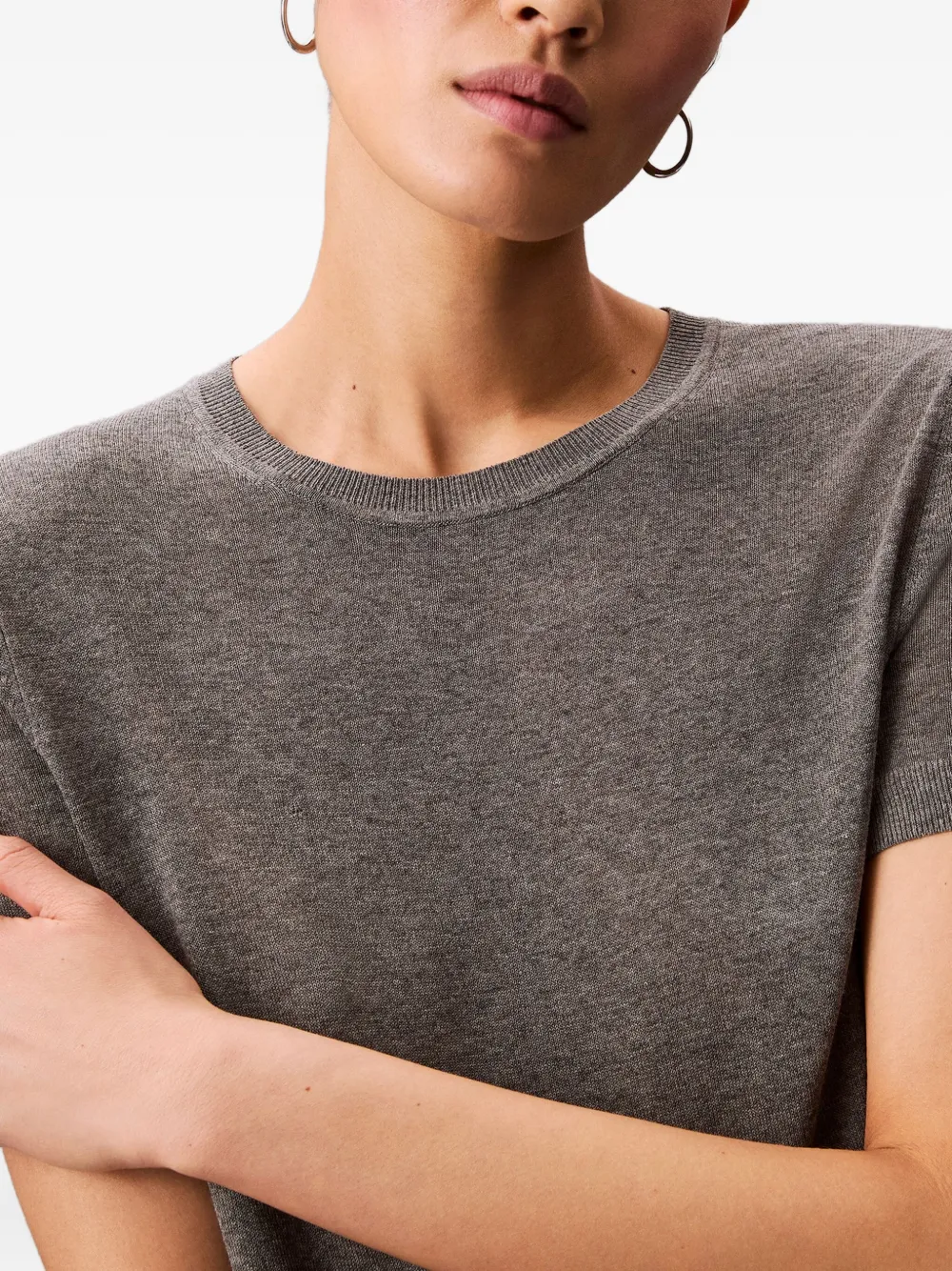Calvin Klein Round-neck T-shirt In Gray