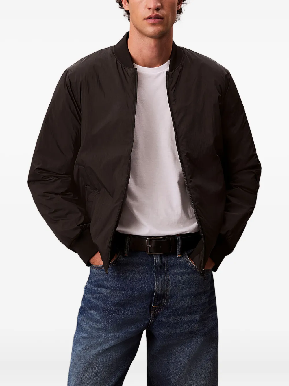 Calvin Klein Jas met capuchon en logodetail Zwart