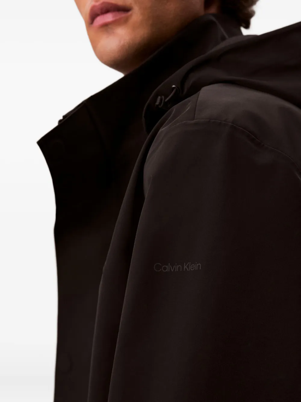 Calvin Klein Jas met capuchon en logodetail Zwart