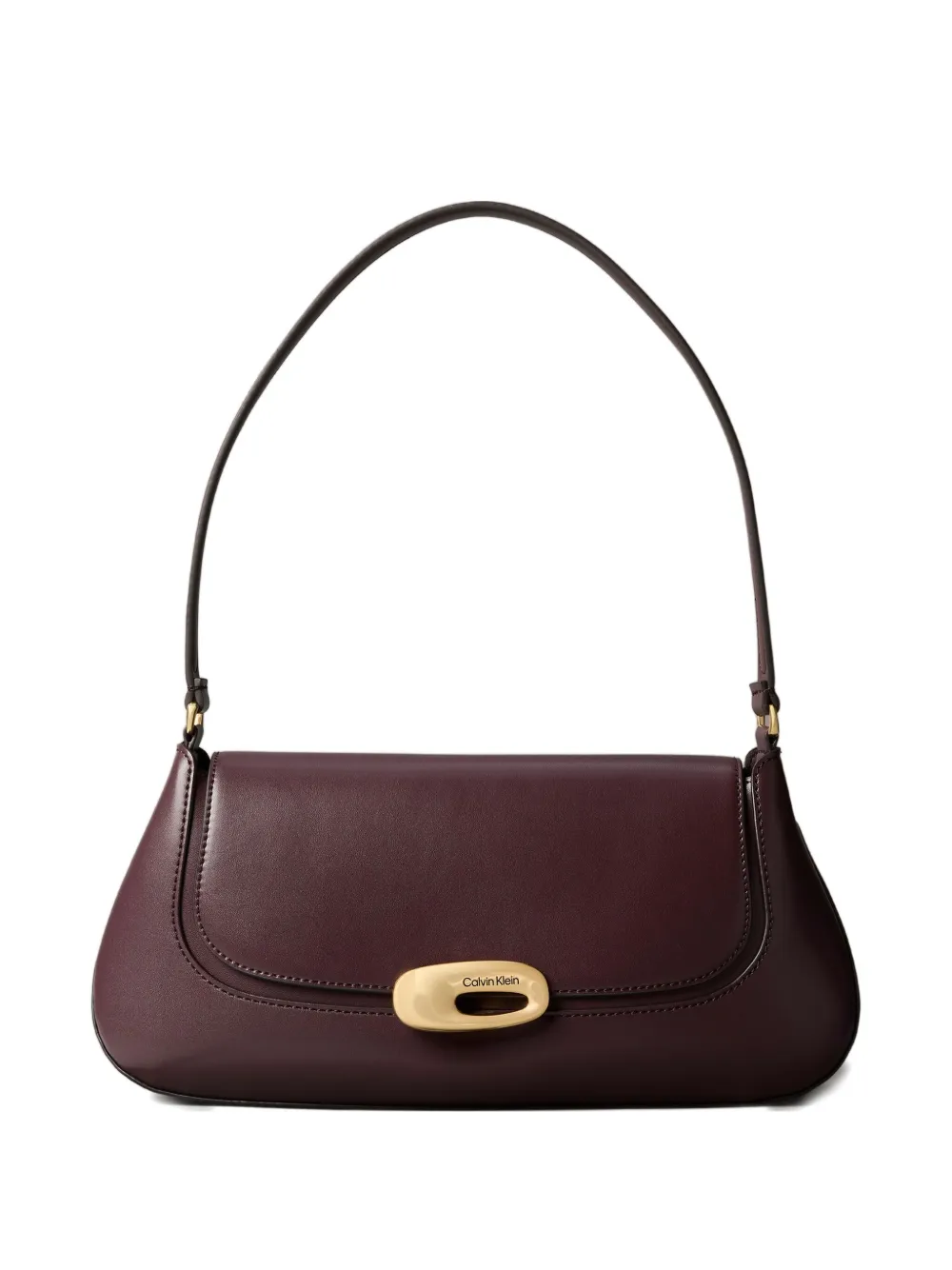 Calvin Klein Top Flap Shoulder Bag In Brown
